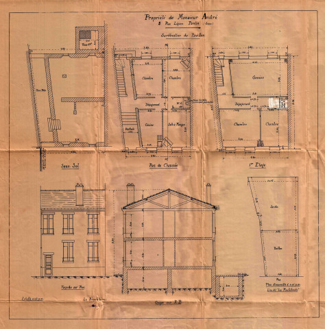 5 rue Lépine, surélévation du pavillon : permis de construire.