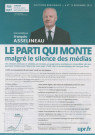 Élections régionales des 6 et 13 décembre 2015. - Premier tour : profession de foi de la liste de l'Union populaire républicaine (UPR).