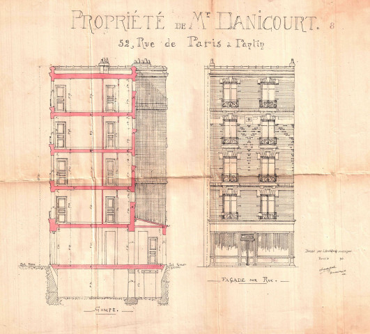 52 avenue Jean-Lolive [ancienne rue de Paris], construction d'un bâtiment d'habitation de quatre étages : permis de construire.