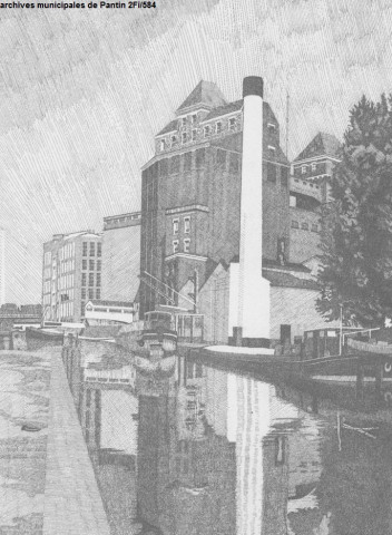 Robert Riou - Paysage urbain 1 (canal, Grands Moulins).