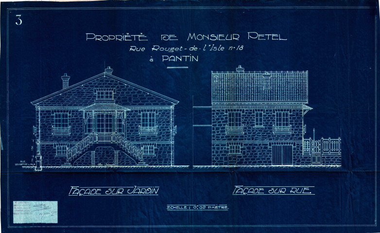 12-14 rue Rouget-de-Lisle, construction d'un pavillon : permis de construire.
