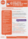 Élections professionnelles du 4 décembre 2014 dans la fonction publique territoriale. - Confédération française démocratique du travail (CFDT) Pantin : tract « Avec nous, donnez de la voix à votre voix ».