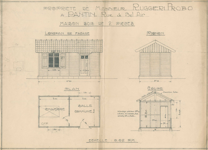 20 rue du Bel-Air, projet de construction d'une maison en bois : permis de construire.