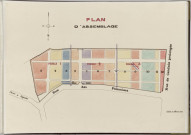 Plan du cimetière communal rue des Pommiers dressé par le service de la Voirie. - Plan d'assemblage.
