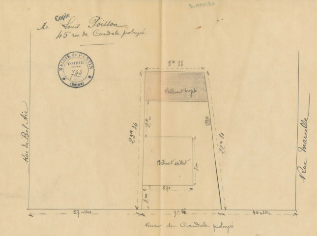 45-46 rue de Candale-Prolongée : permis de construire.