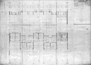 Centre administratif (devenu Centre national de la danse). - Projet de construction : plan du 2e étage.