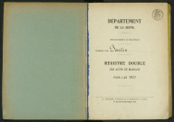 Commune de Pantin : registre des actes de mariage.