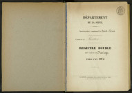 Commune de Pantin : registre des actes de mariage.