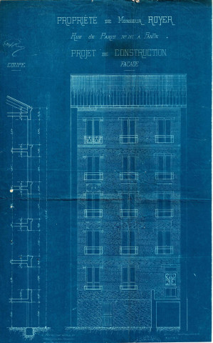 161 avenue Jean-Lolive [ancienne rue de Paris], construction d'un immeuble : permis de construire.