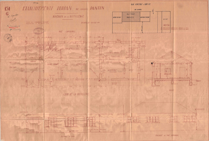 4 rue Lakanal, construction de bureaux dans la distillerie : permis de construire.