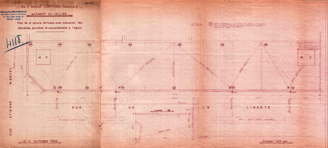 12 rue de la Liberté et 17-19 rue Étienne-Marcel, déversement à l'égout : permis de construire.