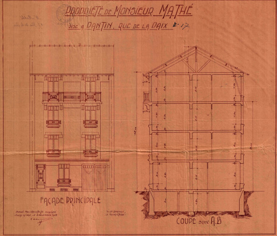 17 rue de la Paix, construction d'un immeuble de rapport : permis de construire.