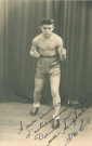 Portrait du boxeur Maurice Forni : photographie noir et blanc.