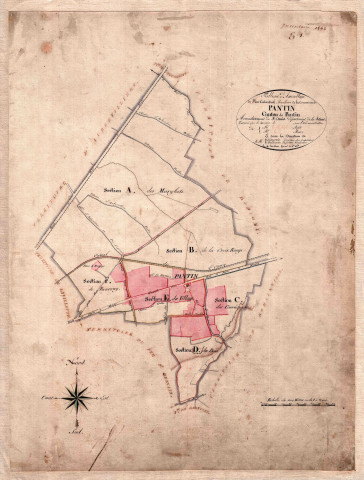 Cadastre parcellaire dit « napoléonien » de 1811 : tableau d'assemblage.