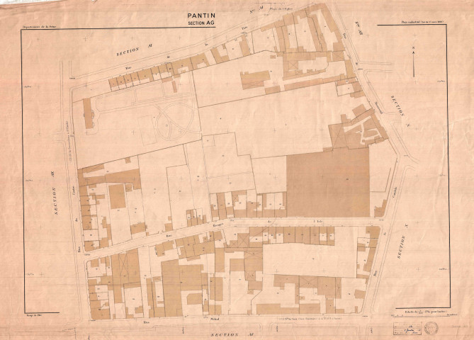 Cadastre rénové de 1943. - Section AG : feuille parcellaire.