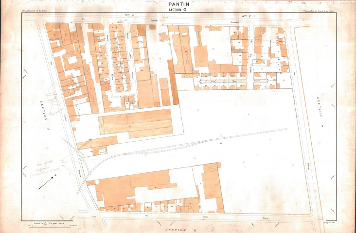 Cadastre rénové de 1955. - Section G : feuille parcellaire.