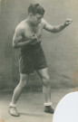 Portrait du boxeur Fred Dimacio : photographie noir et blanc.