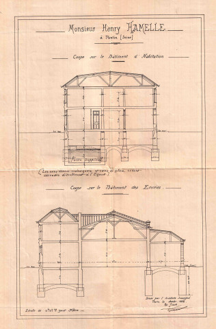 [27-35] rue Victor-Hugo, rue de la Distillerie et quai de l'Aisne, construction d'une usine : permis de construire.