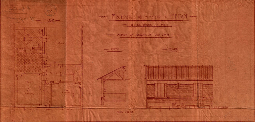 29 rue Jacquart, projet de construction de magasin et bureau par surélévation : permis de construire.