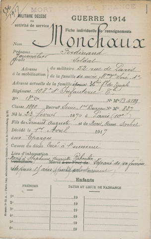 MONCHAUX Ferdinand