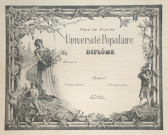 Diplôme universitaire de l'Université populaire : affiche.