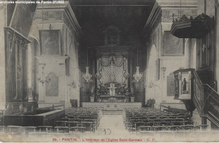 39. Pantin - L'intérieur de l'église Saint-Germain.