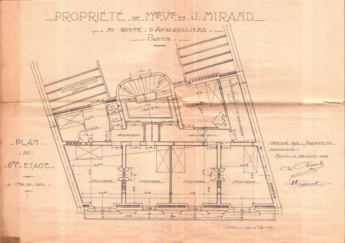 70 avenue Édouard-Vaillant [ancienne route d'Aubervilliers] : permis de construire.