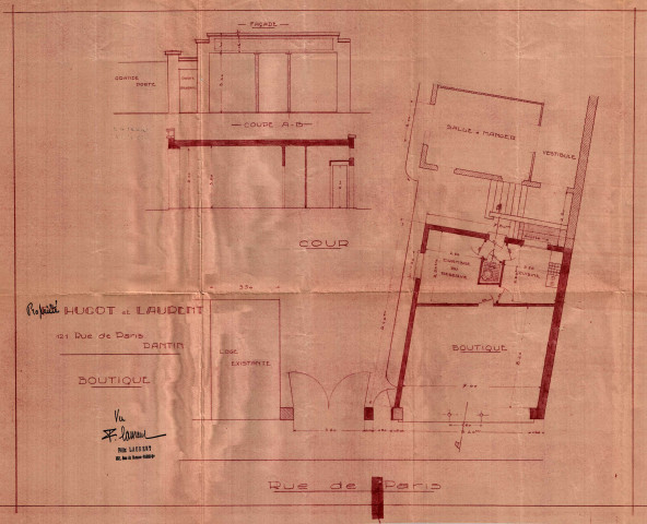 121 avenue Jean-Lolive [ancienne rue de Paris], construction d'une boutique : permis de construire.