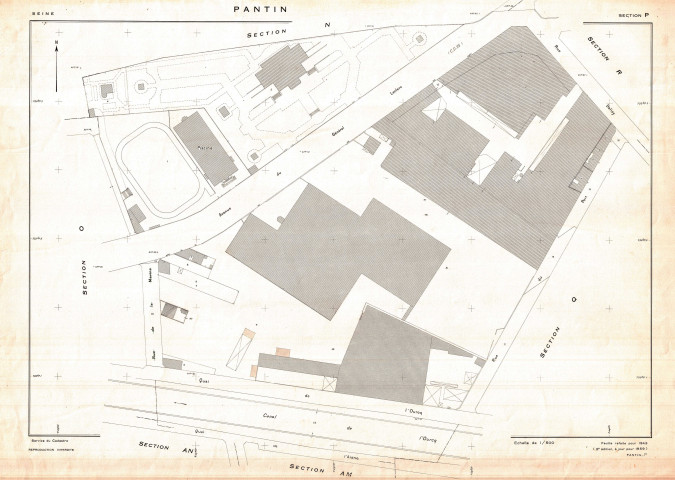 Cadastre rénové de 1959. - Section P : feuille parcellaire.