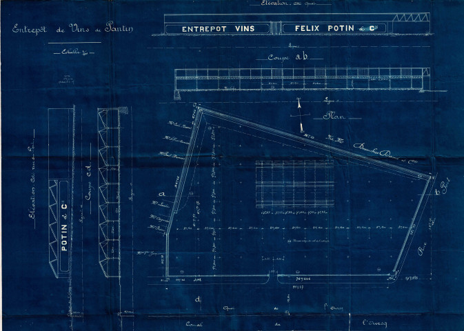 Quai de l'Ourcq, rue du Port et rue Delizy, construction de hangars : permis de construire.