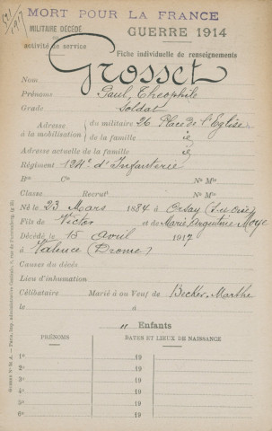 GROSSET Paul Théophile