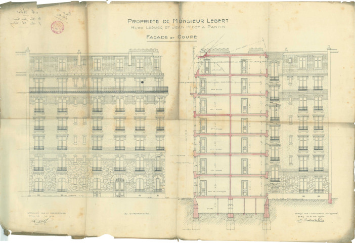 7 rue Théophile-Leducq et 8-10 rue Jean-Nicot, construction d'un immeuble de six étages : permis de construire.