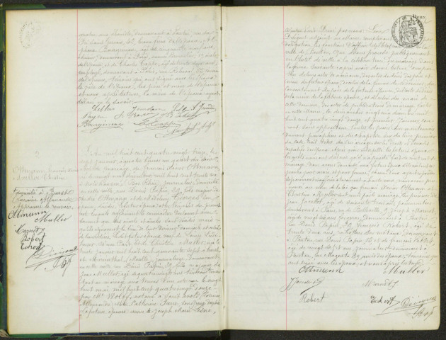 Commune de Pantin : registre des actes de mariage.