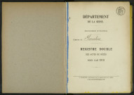 Commune de Pantin : registre des actes de décès.