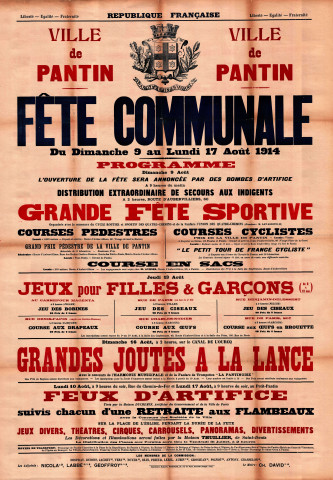 Fête communale : affiche.