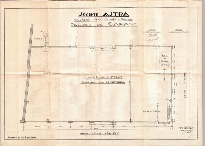 130 avenue Jean-Jaurès et rue Gabrielle-Josserand [ancienne rue des Écoles] : permis de construire.