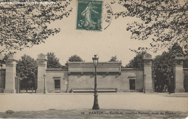26. Pantin - Entrée du cimetière parisien - Route de Flandre.