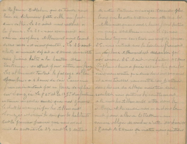 Campagne franco-allemande : carnet de guerre de Lucien Duval, canonnier au 32e régiment d'artillerie (août-décembre 1914).