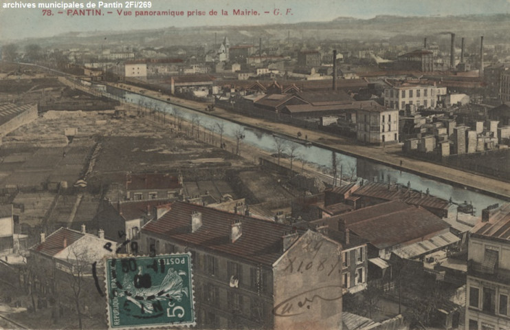 78. Pantin - Vue panoramique prise de la mairie, Delizy et Doistau.