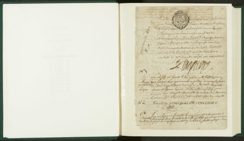 Paroisse Saint-Germain : registre des actes de baptême, mariage et sépulture.