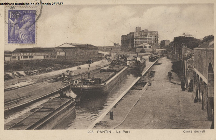 208. Pantin - Le port (Louis Nadot, magasins généraux de la chambre de commerce).