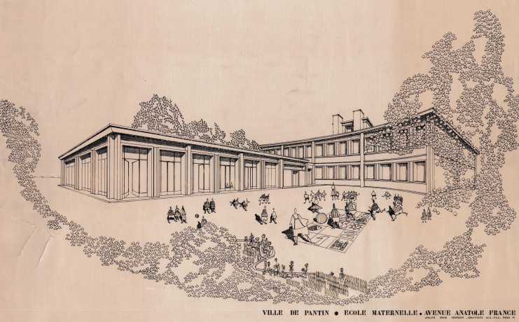 Perspective de l’école et de sa cour