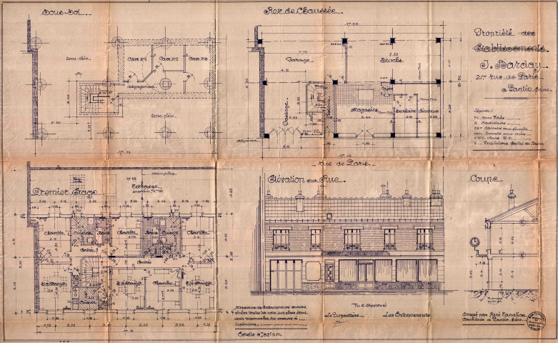 217 avenue Jean-Lolive [ancienne rue de Paris], construction d'un étage à usage de bureaux et logements : permis de construire.