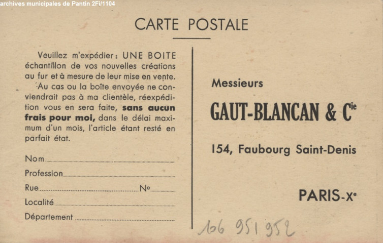 Un des ateliers des usines Gaut-Blancan et Cie à Pantin (Seine).