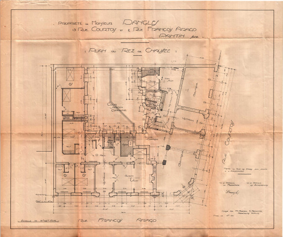 13 rue Courtois et 2 rue François-Arago : permis de construire.