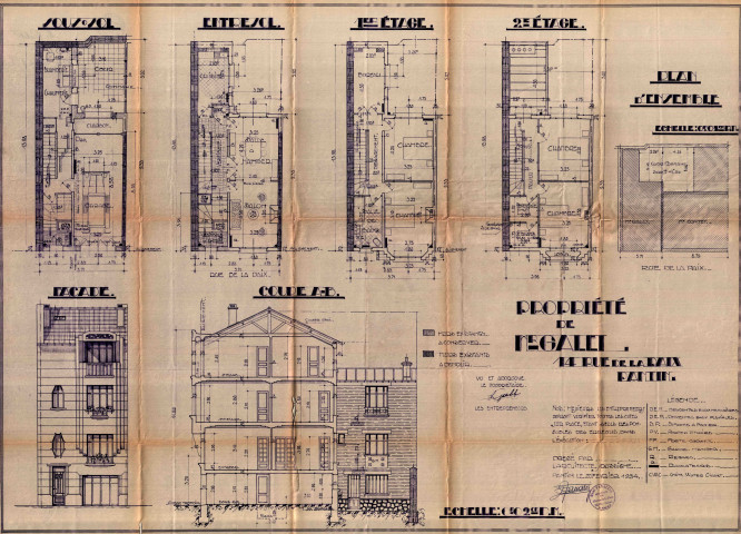 14 bis rue de la Paix, construction d'un pavillon d'habitation de deux étages : permis de construire.