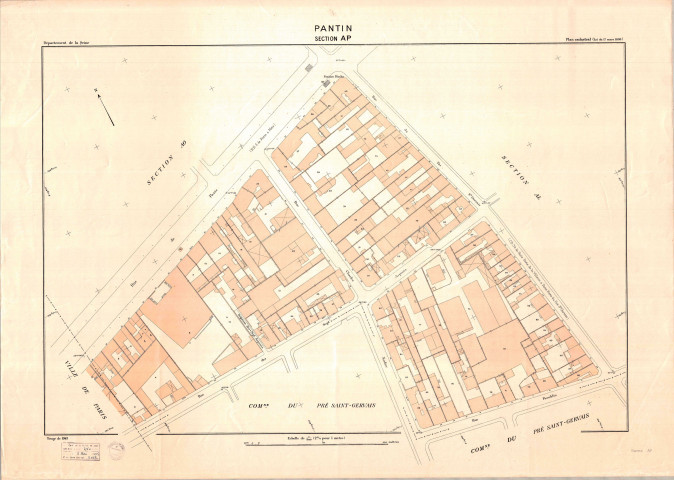 Cadastre rénové de 1943. - Section AP : feuille parcellaire.