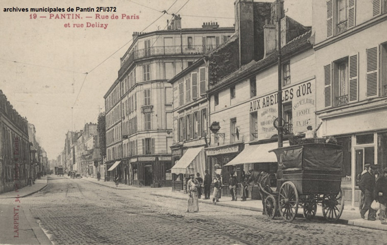19. Pantin - Rue de Paris et rue Delizy (bijouterie Aux abeilles d'or).