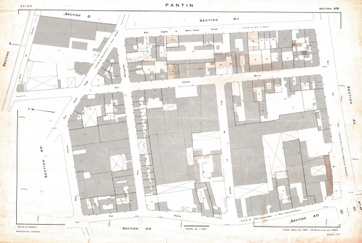 Cadastre rénové de 1959. - Section AM : feuille parcellaire.