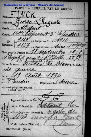 FINCK Georges Auguste